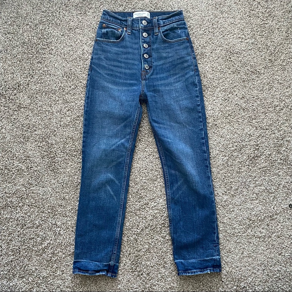 Abercrombie & Fitch Ankle Straight Ultra High Rise Jeans